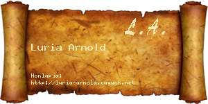 Luria Arnold névjegykártya